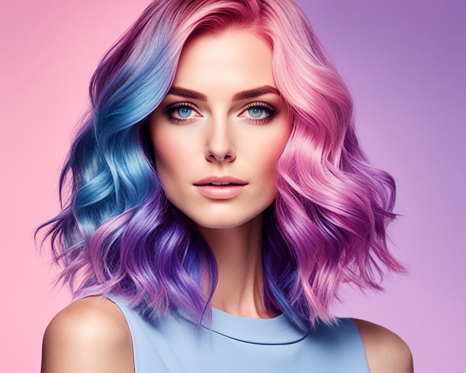 cabelo colorido com tons pastel